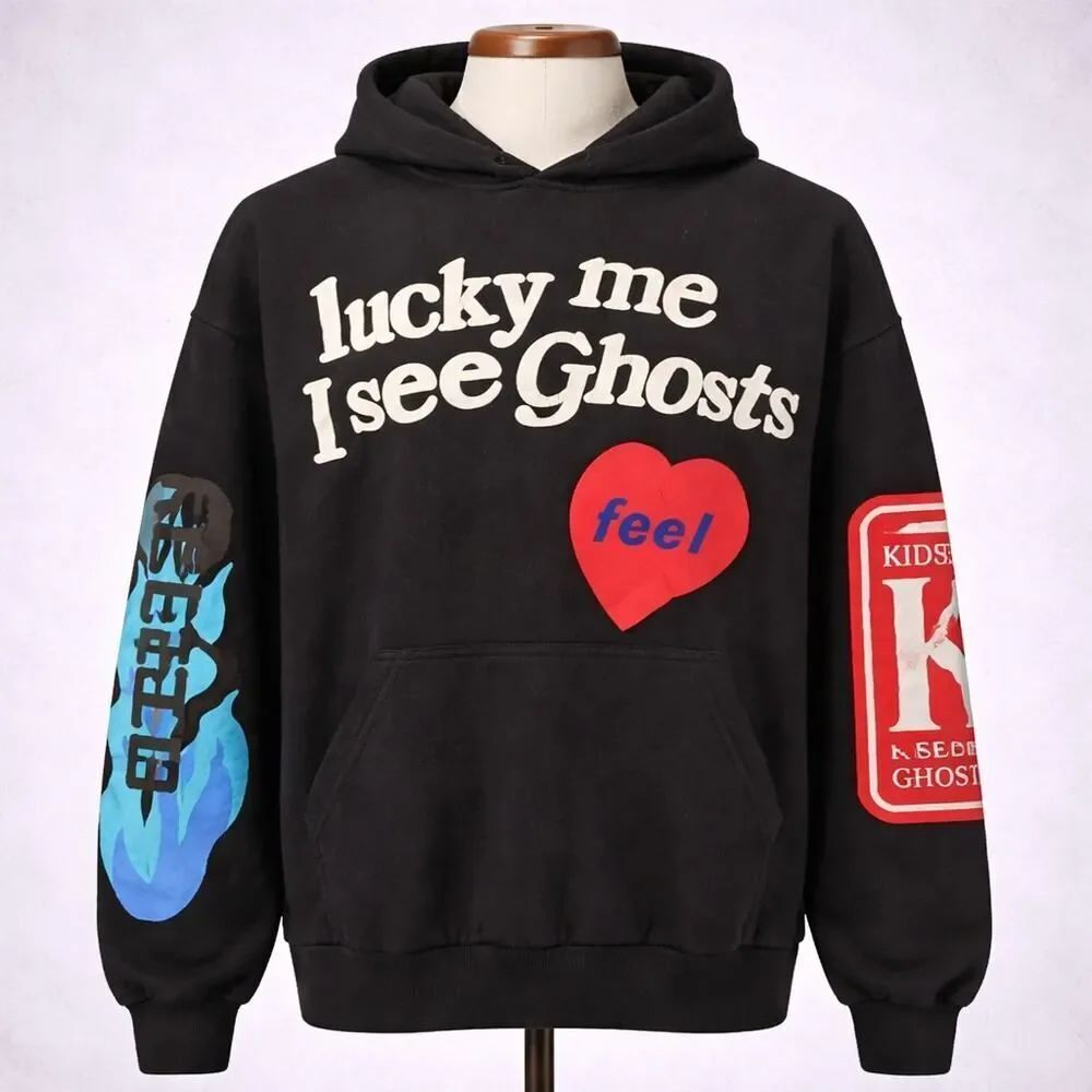 Kanye West x Kid Cudi Lucky Me I See Ghosts Hoodie Sweatshirt M Streetwear